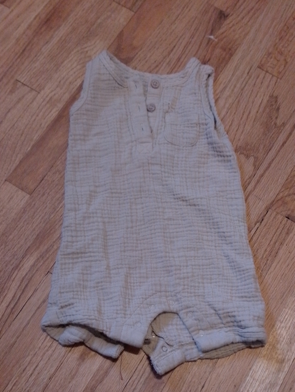 George Cream Gauze Tank Romper
